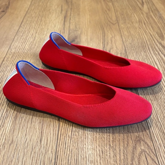 Rothy's The Square Flats In Cardinal Red Size 7.5 - Picture 2 of 6